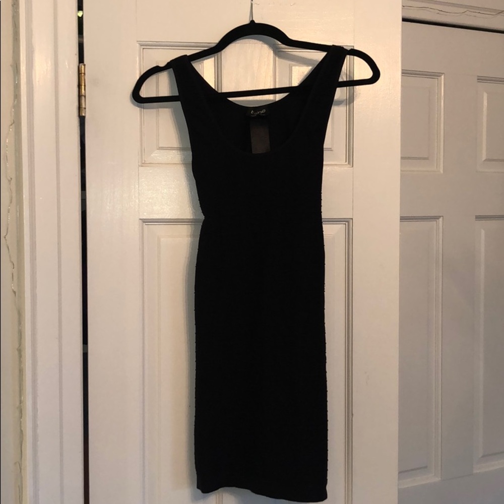 BLACK BEBE BODYCON DRESS